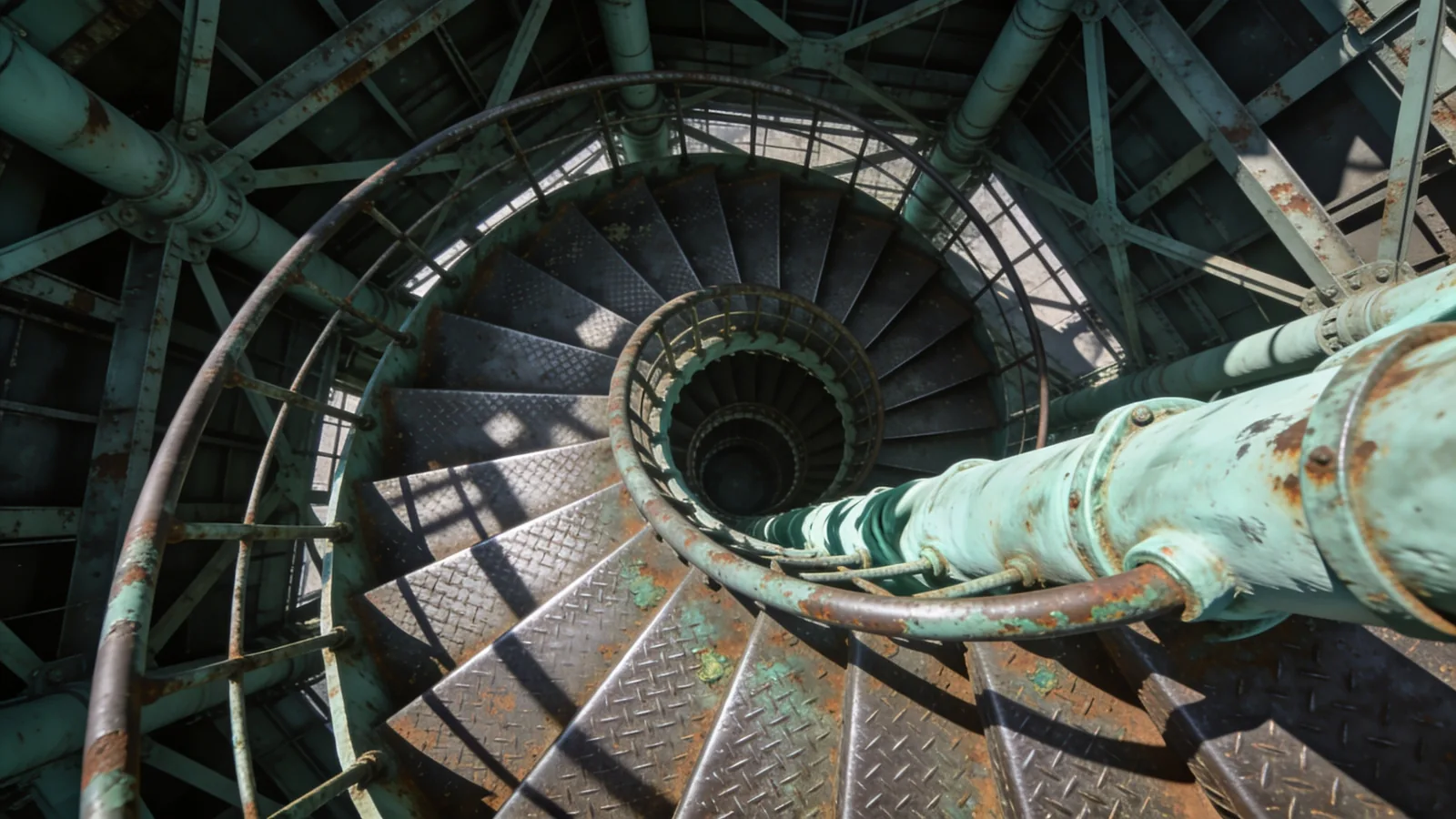 Steel spiral staircase inside the Statue of Liberty — Statue of Liberty crown tickets 354 step climb