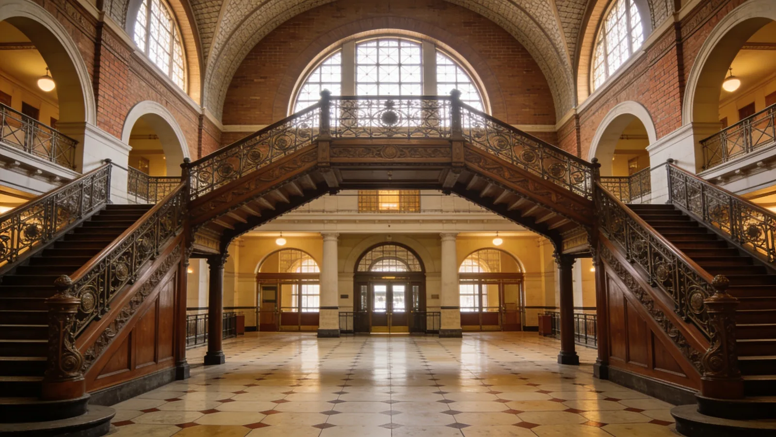 Ellis Island main hall interior with restored grand staircase — how long is a Statue of Liberty visit Ellis Island depth