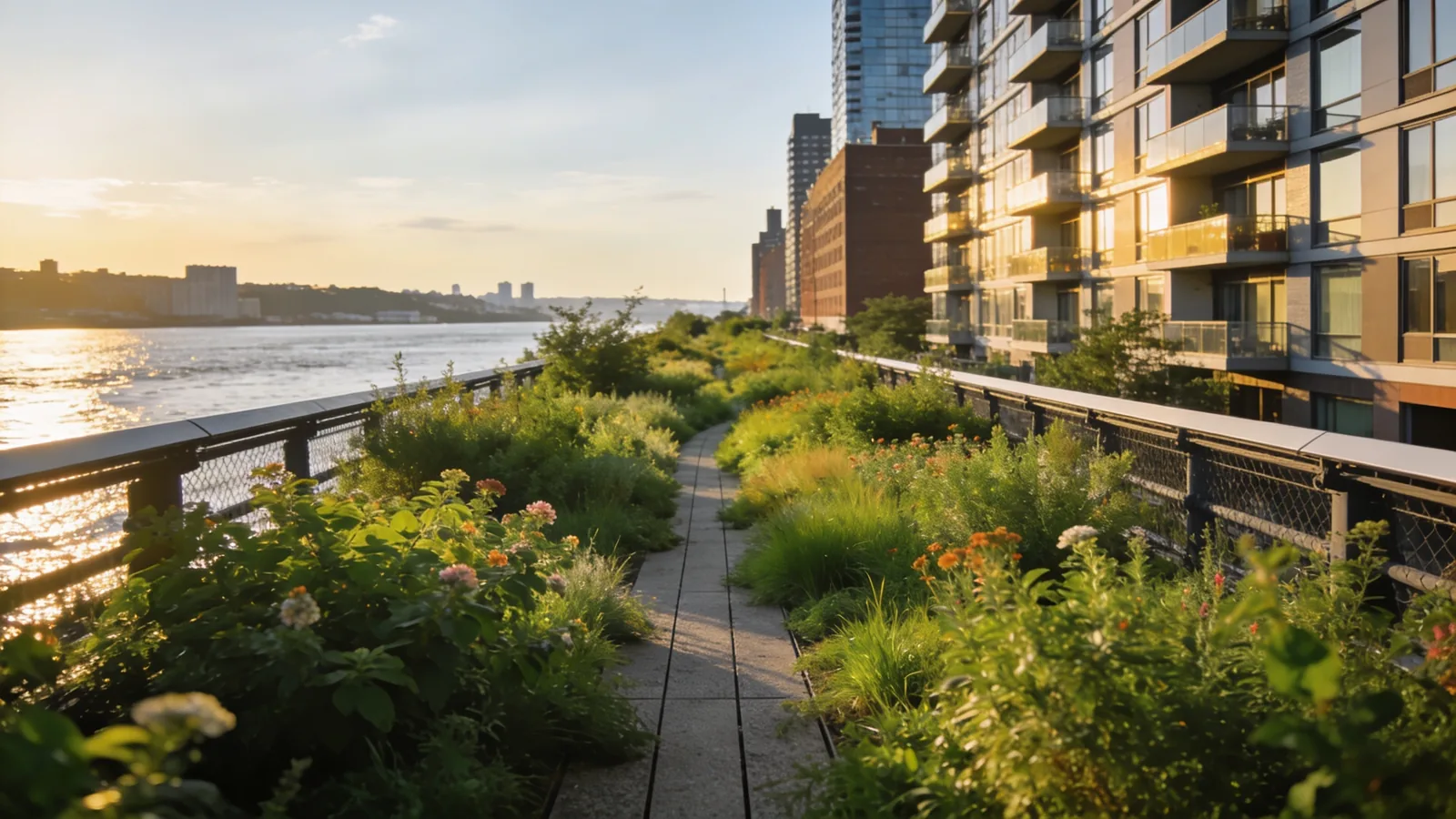 The High Line elevated park in summer with Hudson River — NYC summer 2026 visitor guide West Side route
