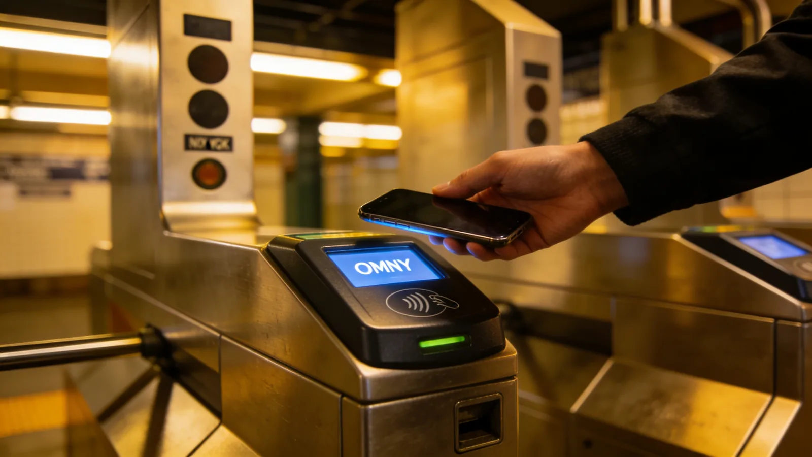 OMNY contactless tap reader at NYC subway turnstile — Hop On Hop Off vs NYC Subway OMNY easy access