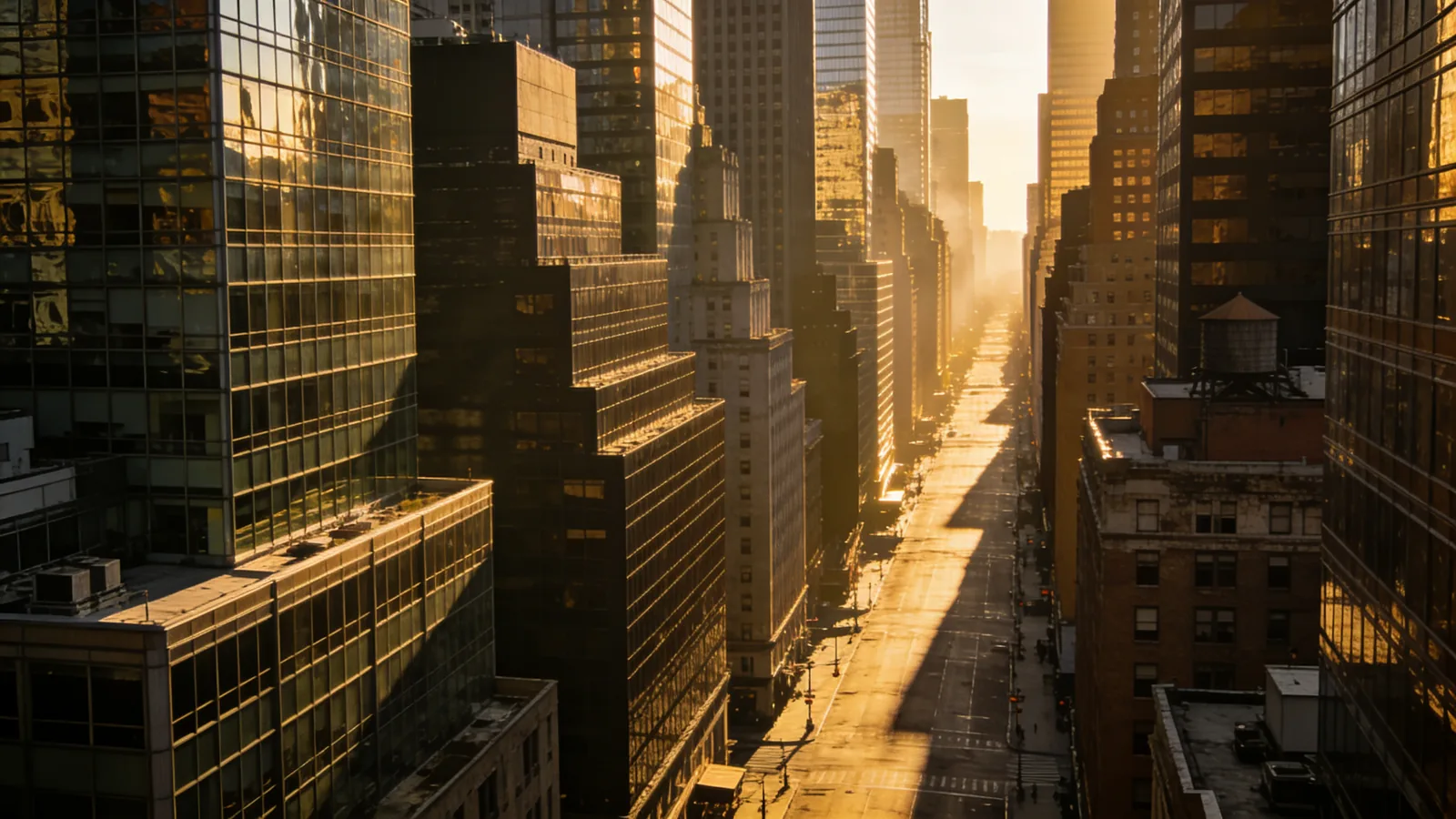 Lower Manhattan Financial District with skyscrapers crowding a narrow downtown street — hop on hop off NYC worth it Downtown loop