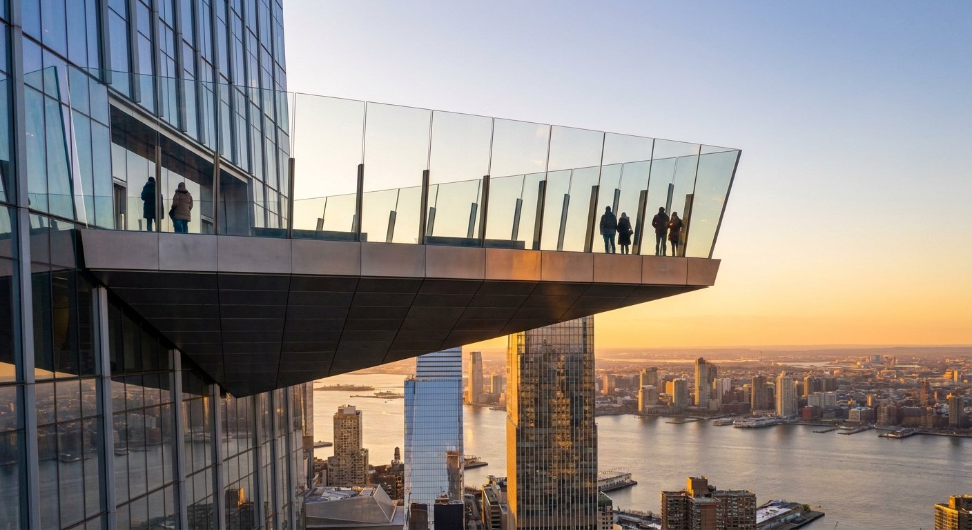 The Edge Hudson Yards sky deck at golden hour
