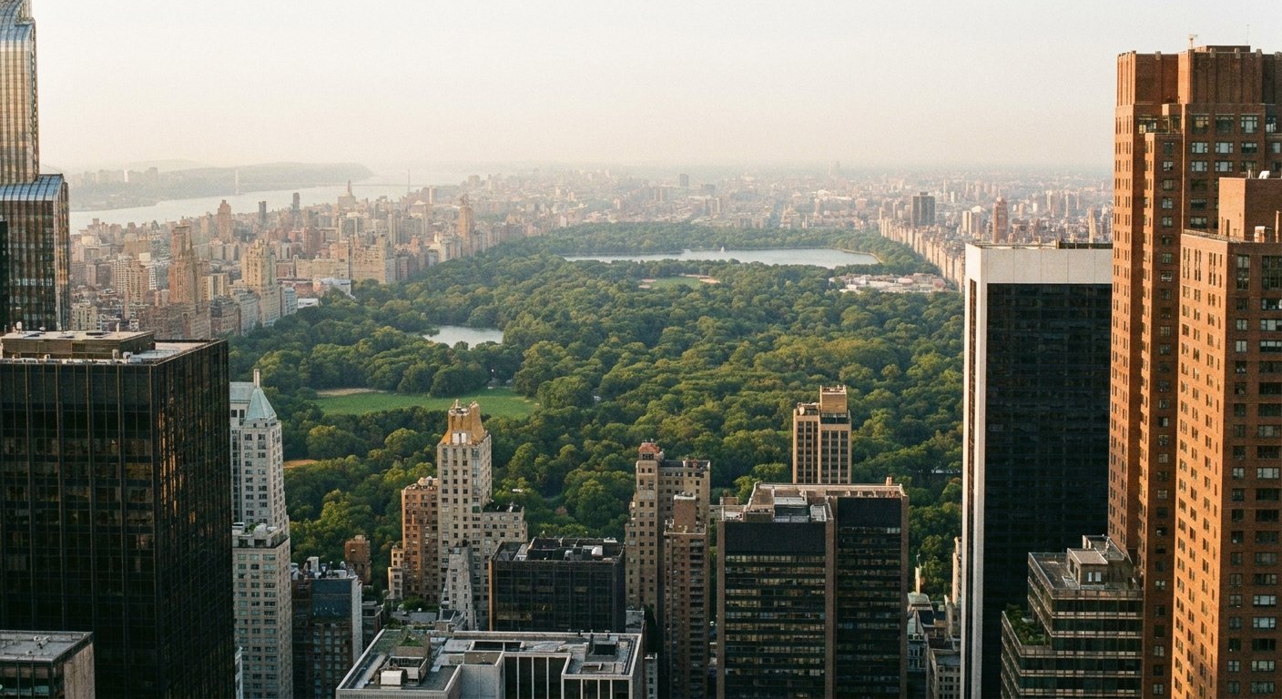 View north from Top of the Rock over Central Park