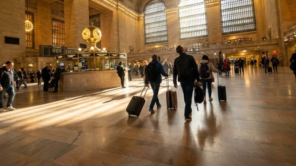 Inside the grand concourse of Grand Central Terminal.
